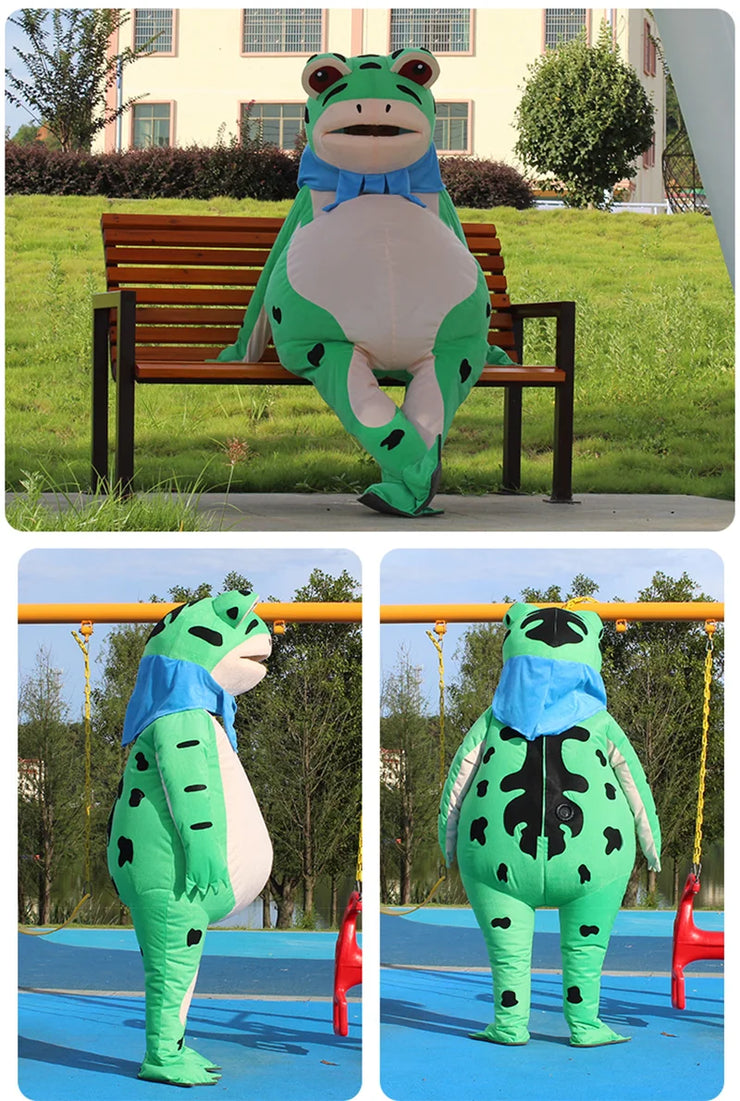 Inflatable Frog Mascot Costume – Adult Cartoon Cosplay Suit for Events, Performances & Parties