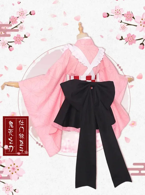 Anime Cosplay Costume Kanroji Mitsuri Kibutsuji Kimono Maid Uniforms Blade Kochou Shinobu Kamado Nezuko Dress Cosplay