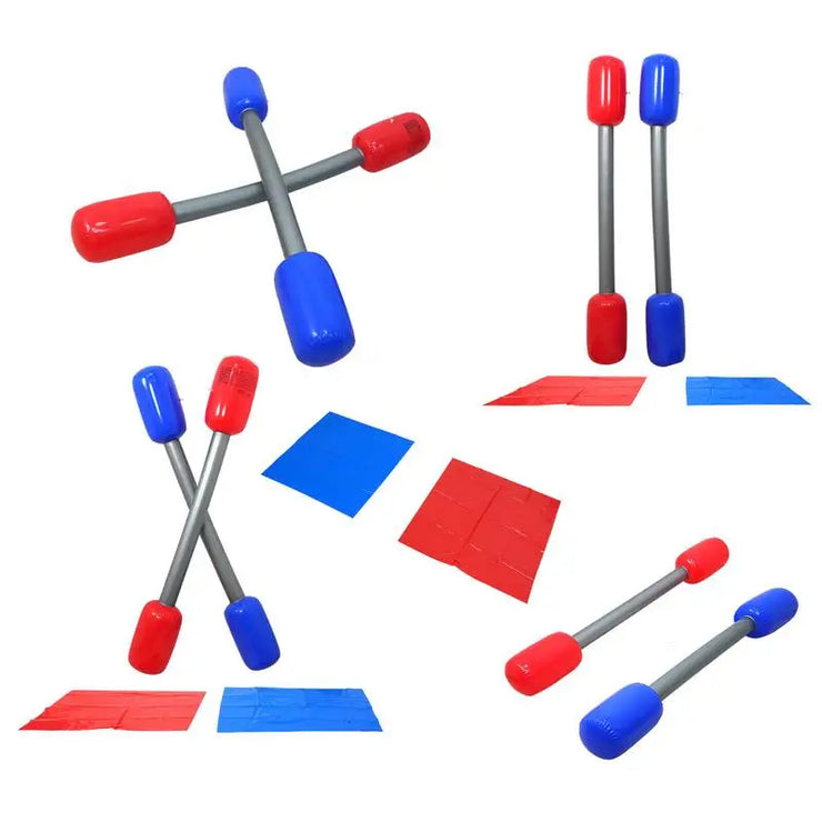 Inflatable Jousting Yard Sticks Mats Kit Inflatable Gladiator Game