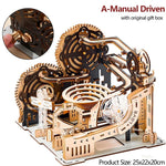 3D Wooden Marble Run Set — DIY Assembly Mechanical Model Kit (Ages 8+)