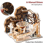 3D Wooden Marble Run Set – DIY Assembly Mechanical Model Kit