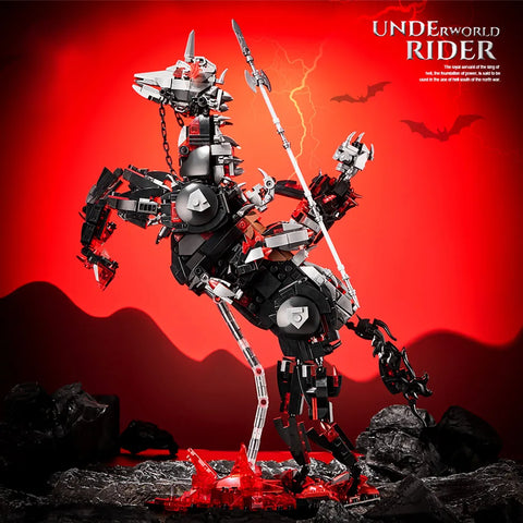 1178pcs Hell Death Knight War-horse Model Building Blocks Kits DIY Undead Skull Knight Bricks Toys For Kids Gifts