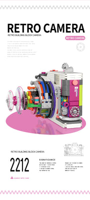 Retro DSLR Camera Assembly 500+ pieces Building Block Detachable Mechanical Trendy Punk Style Model