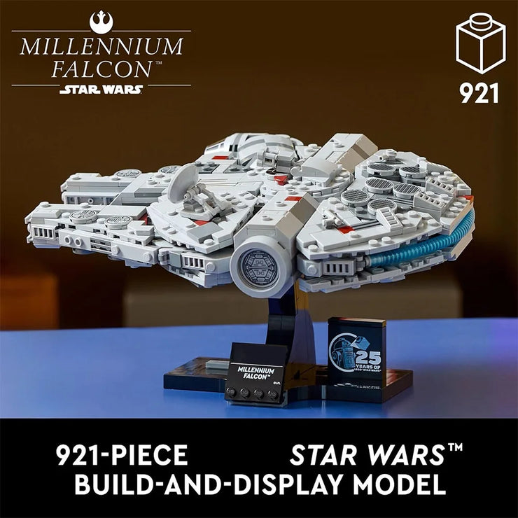 Millennium Falcon 921 Pieces – 25th Anniversary Starship Building Block Model for Display & Collectors