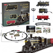 Large Electric Train Track Set – Classic Steam Engine with Lights, Sounds & Long Tracks for Kids
