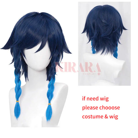 Genshin Impact Venti Cosplay Costume Wig Dress