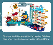 Dinosaur Adventure Electric Track Set – Interactive Racing Puzzle Toy with Mountain and Train for Kids