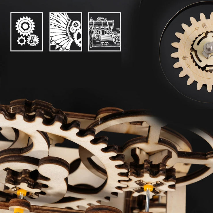 3D Wooden Marble Run Set – DIY Assembly Mechanical Model Kit