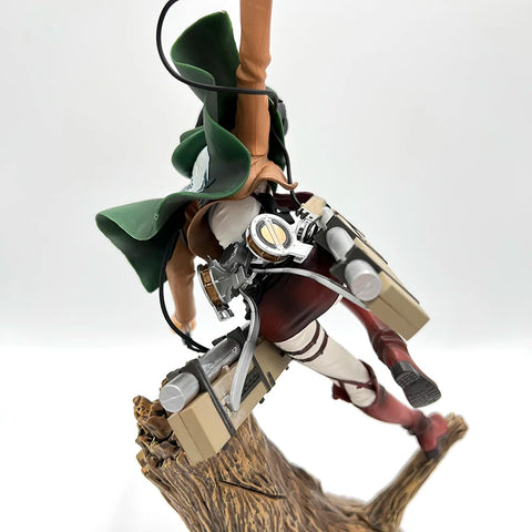 28cm Attack on Titans Levi Ackerman Action Anime Figura Kawai Eren Jaege Mikasa Ackerman The Armored Titan Figure