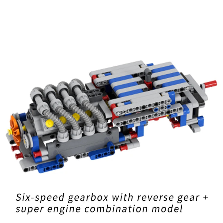 MOC DIY Electric Motor & Gearbox Kit – Technical Building Blocks for Mechanical Models