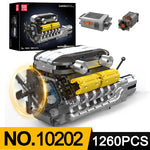 Engine Building Blocks Model Series Technical STEM Toys Moc Tank V8 Engine Supercar W16 Bricks Assembly Toy Set Kids Adults Gift
