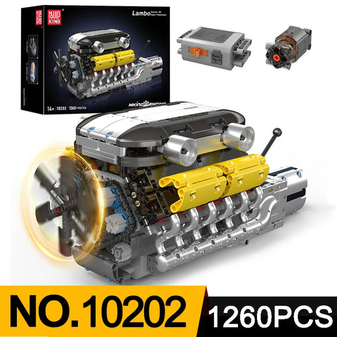 Engine Building Blocks Model Series Technical STEM Toys Moc Tank V8 Engine Supercar W16 Bricks Assembly Toy Set Kids Adults Gift