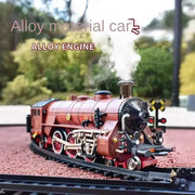 Classic Electric Train Set – Retro Steam Locomotive with Alloy Engine and Tracks for Kids
