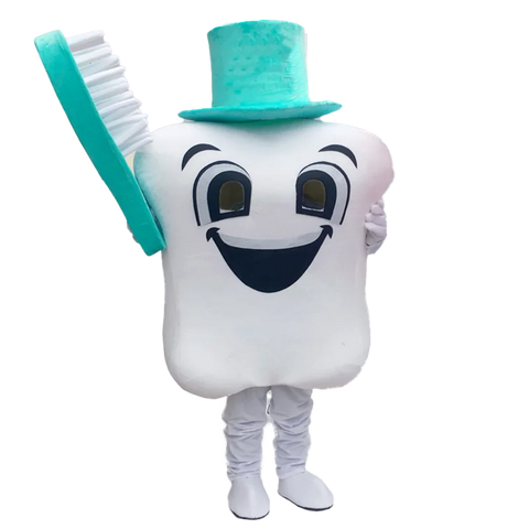 Tooth Mascot Costume – Dental Care Cosplay for Health Education, Advertising & Role Play Events