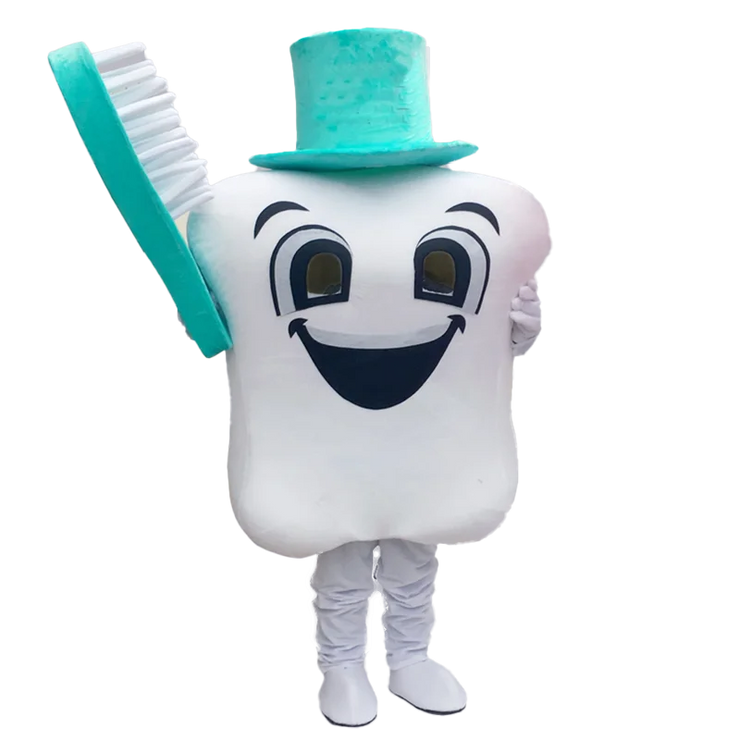 Tooth Mascot Costume – Dental Care Cosplay for Health Education, Advertising & Role Play Events