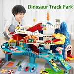 Dinosaur Adventure Electric Track Set – Interactive Racing Puzzle Toy with Mountain and Train for Kids
