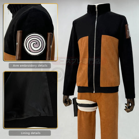HOLOUN Uzumaki Cosplay Costume – Adult Anime Outfit with Top, Pants, and Headdress for Christmas, New Year, and Conventions