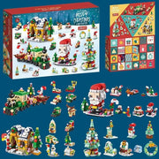 Christmas Advent Calendar Building Block Countdown 24 Days Xmas Christmas Tree Santa Deer Bricks Model Toys For Xmas Kids Gift