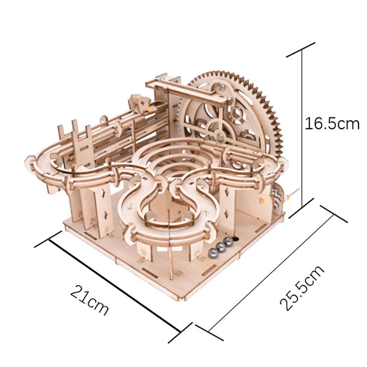 3D Wooden Marble Run Set – DIY Assembly Mechanical Model Kit