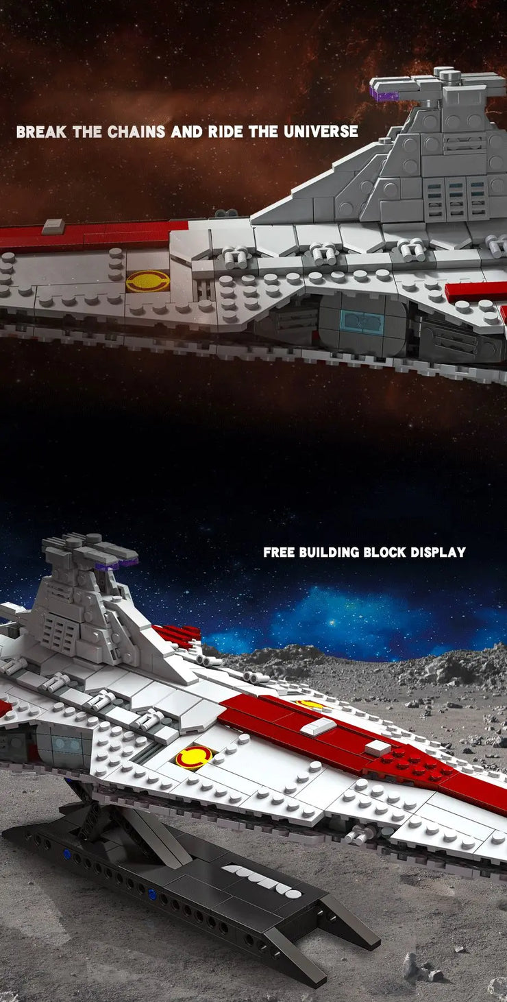 Space Battleship Building Set – 960pcs MOC Defense Ship Bricks Model Kit