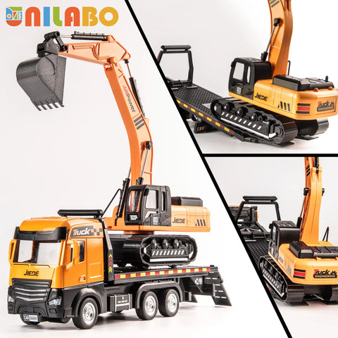 STEM Alloy Construction Vehicle Set – Container Truck, Tower Crane & Excavator for Ages 3–8