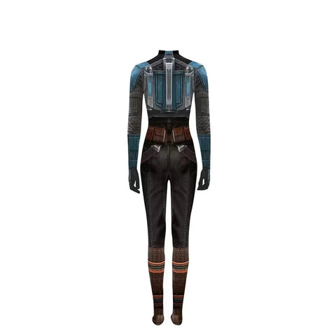 Mandalorian Jumpsuit with Head Cover 3D Bodysuit Cosplay Costume Halloween Masquerade Performance Outfits for Adult Kids