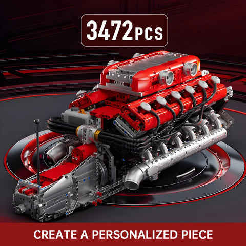Engine Building Blocks Model Series Technical STEM Toys Moc Tank V8 Engine Supercar W16 Bricks Assembly Toy Set Kids Adults Gift
