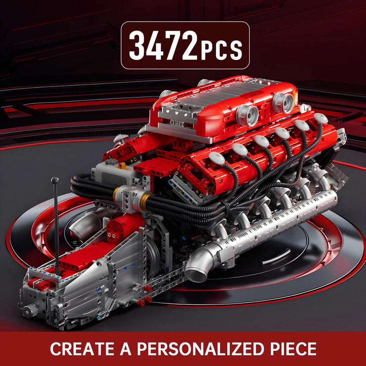 Engine Building Blocks Model Series Technical STEM Toys Moc Tank V8 Engine Supercar W16 Bricks Assembly Toy Set Kids Adults Gift