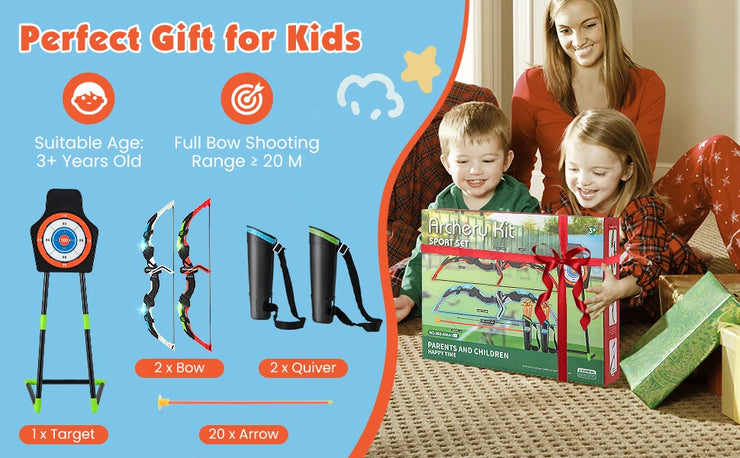 DORTALA Kids Bow and Arrow Set with 20 Suction Cup Arrows