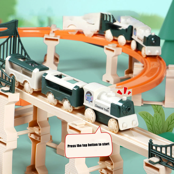 DIY Rail Train Puzzle Set – Assembled Building Block Track Toy for Kids