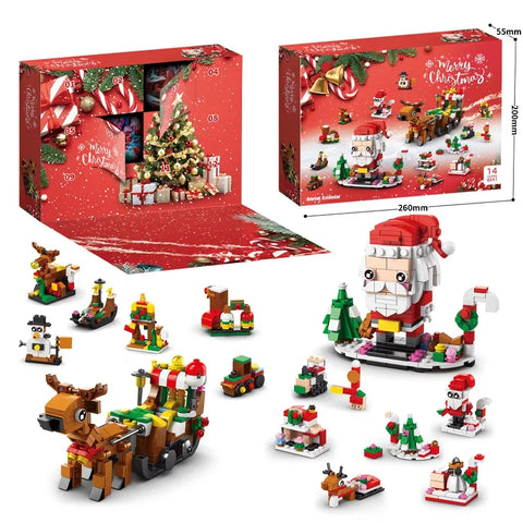2025 Christmas Advent Calendar 24 Days Countdown Surprise Blind Box Building Blocks Puzzle Assembly Toys For Kids Adult Gifts