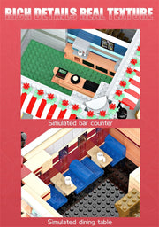 1456/1950/2225 pcs European Market Street Café Villa Store House MINI Bricks Building Blocks City Street View Scene Model