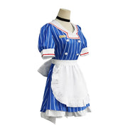 7PCS  Miku Cosplay Costumes Anime Mesmerizer Uniform Halloween Christmas Carnival Party Dressing For Women Hat Apron Accessories
