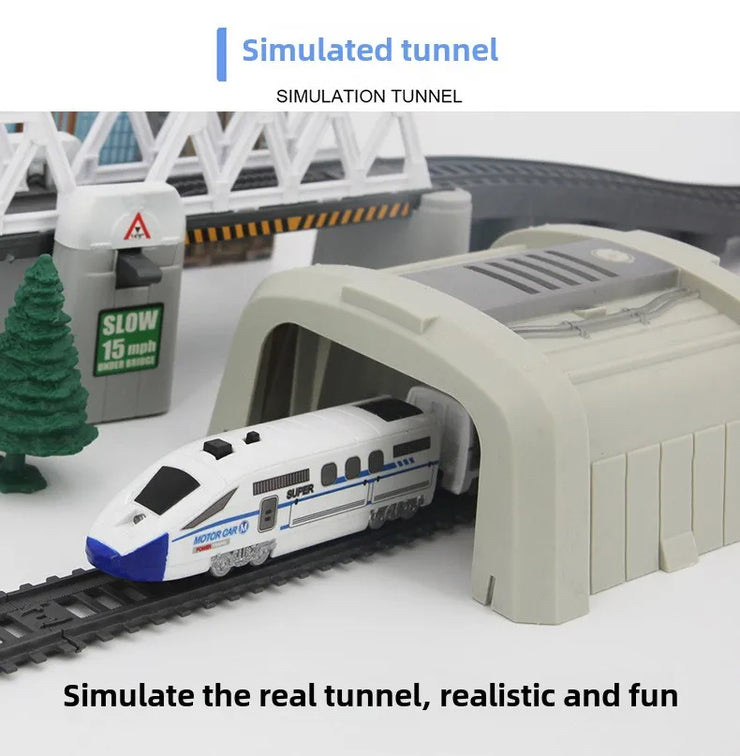 Electric High-Speed Train Set – Harmony Model with DIY Railway Tracks for Kids