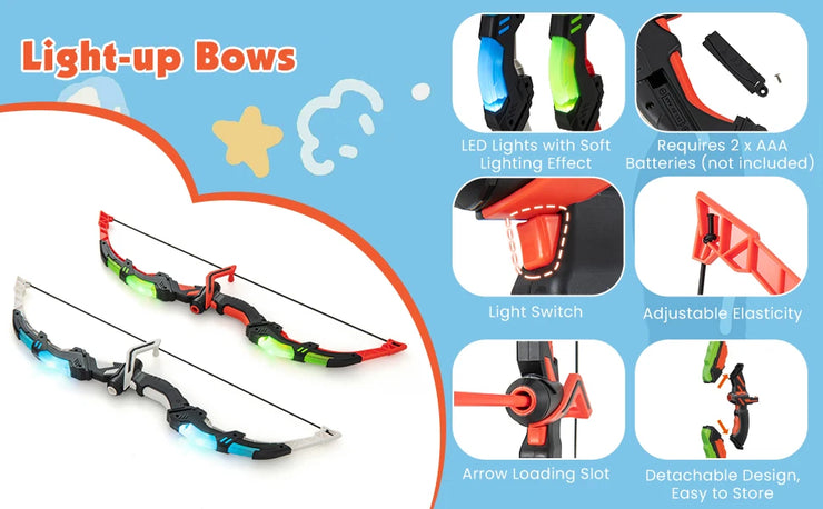 DORTALA Kids Bow and Arrow Set with 20 Suction Cup Arrows