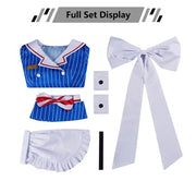 7PCS  Miku Cosplay Costumes Anime Mesmerizer Uniform Halloween Christmas Carnival Party Dressing For Women Hat Apron Accessories