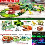 Dinosaur World Road Race Track Set – Flexible Track with Dinosaur Toys and Racing Car for Kids