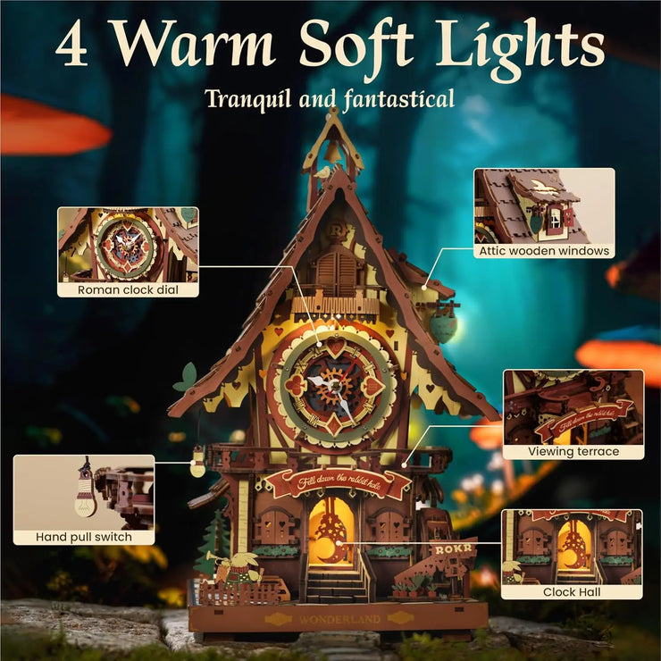 Robotime ROKR Black Forest Cuckoo Clock – 3D Wooden Puzzle Model Kit