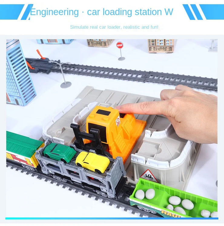 High-Speed Electric Train Set – Realistic Rail Model with Tracks for Kids to Assemble