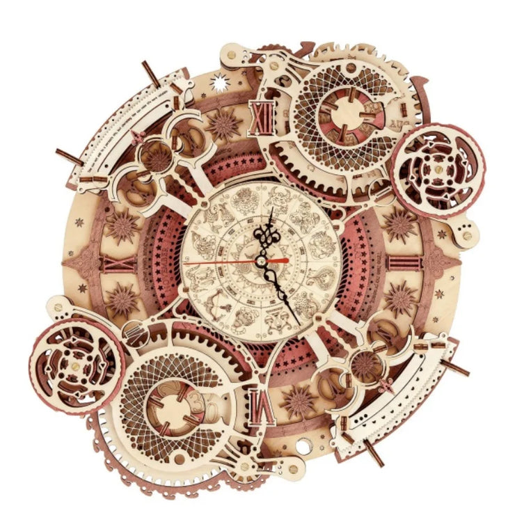 Robotime ROKR LC601 Zodiac Wall Clock – 3D Wooden Puzzle Model Kit