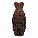 Steampunk Pirate Costume for Women – Cagalli Yulia cosplay Leather Corset Top with Drawstring Skirt Plus Size