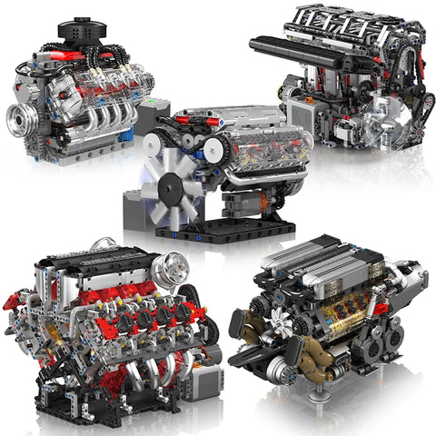 Engine Building Blocks Model Series Technical STEM Toys Moc Tank V8 Engine Supercar W16 Bricks Assembly Toy Set Kids Adults Gift