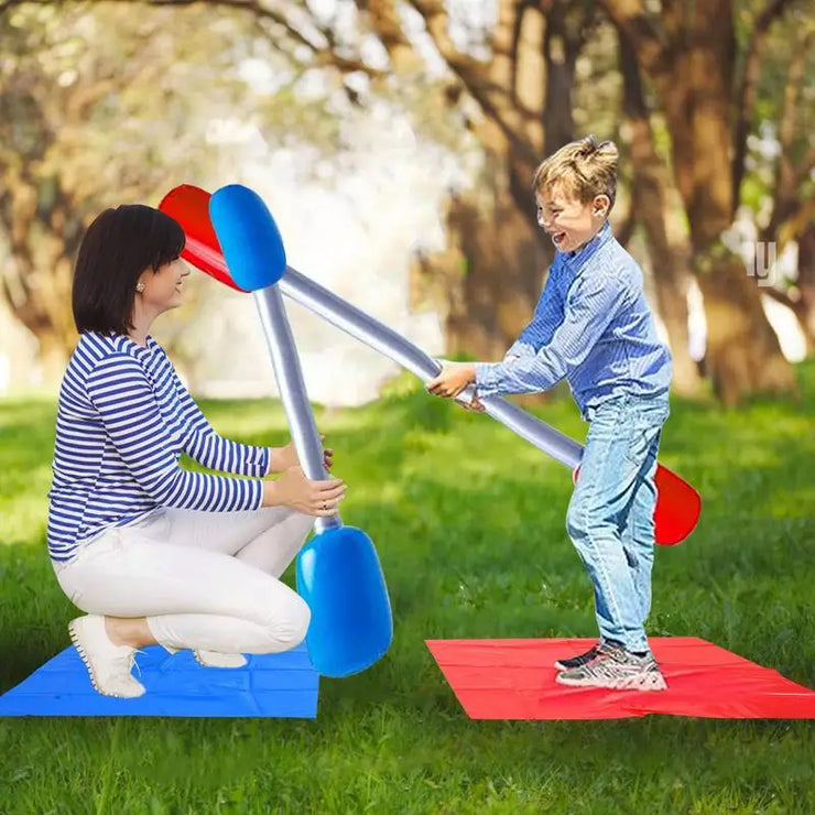 Inflatable Jousting Yard Sticks Mats Kit Inflatable Gladiator Game