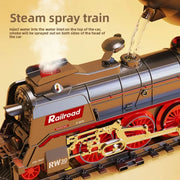 Retro Electric Steam Train Set – Classic Model with Tracks, Smoke, Sound & Light for Kids