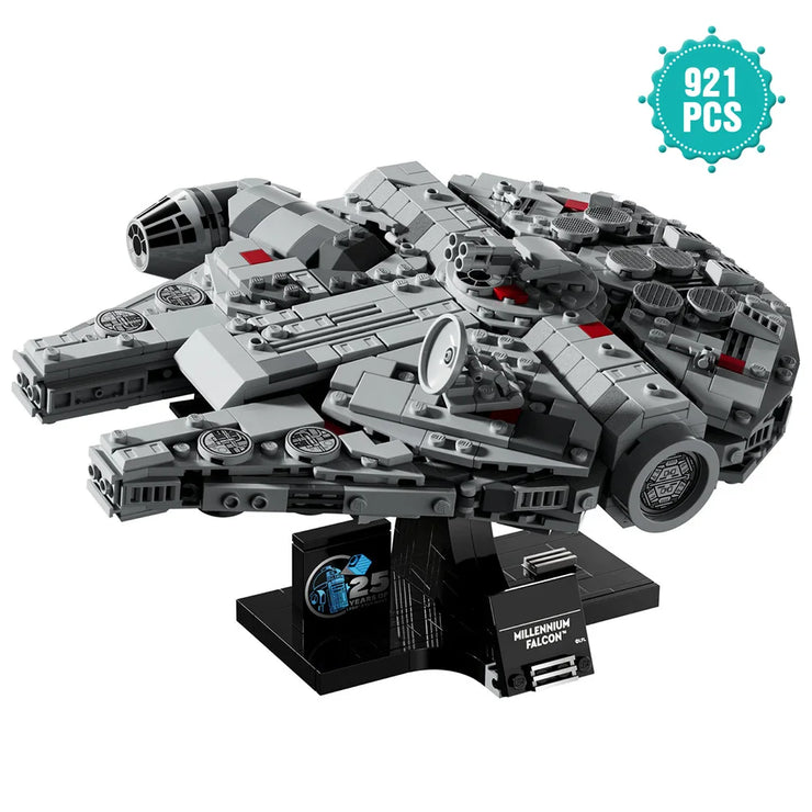 Millennium Falcon 921 Pieces – 25th Anniversary Starship Building Block Model for Display & Collectors