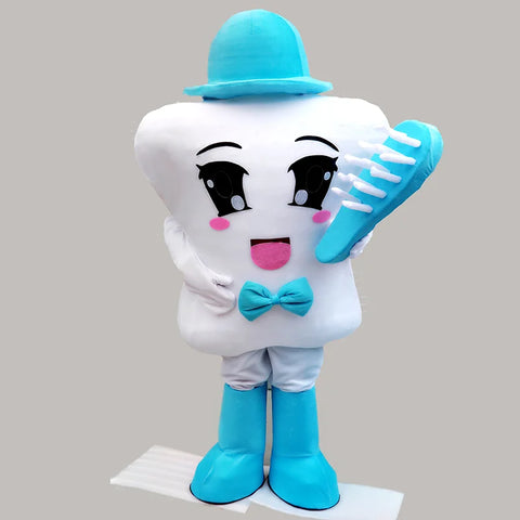 Tooth Mascot Costume – Dental Care Cosplay for Health Education, Advertising & Role Play Events
