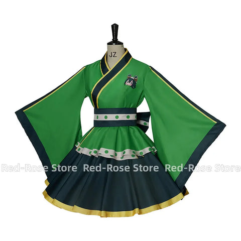 Froppy Cosplay Frog Tsuyu Asui Costume Fantasy Dress Kimono Lolita Maid Cosplay Uniform Outfits Women Suit