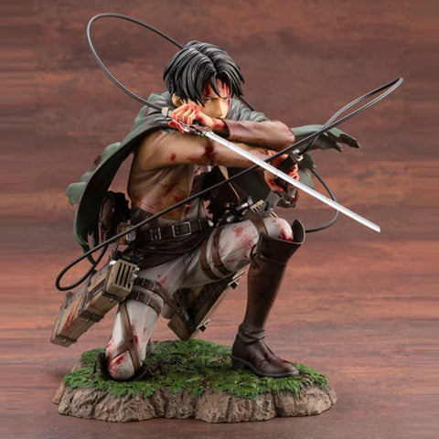 28cm Attack on Titans Levi Ackerman Action Anime Figura Kawai Eren Jaege Mikasa Ackerman The Armored Titan Figure