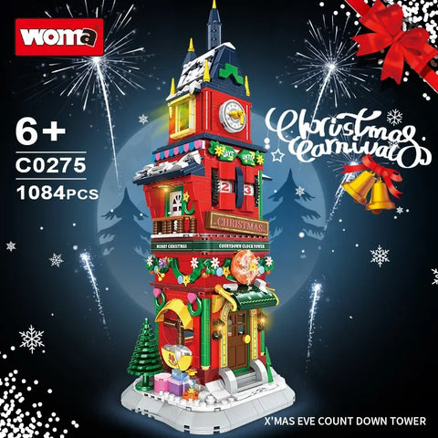 1084pcs New City Creativity Winter Village Christmas House Christmas ART House Model Building Blocks Bricks Kids Toys Christmas Gifts