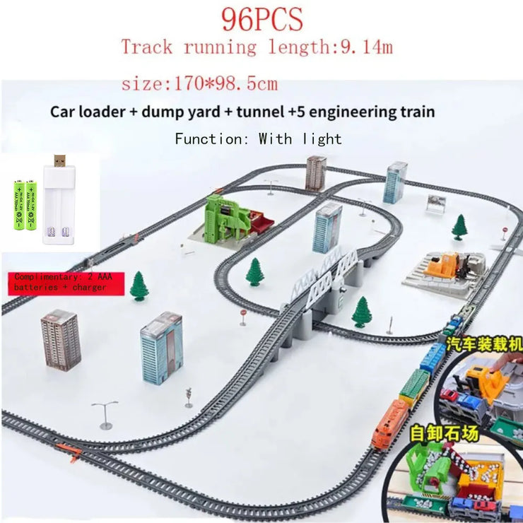 High-Speed Electric Train Set – Realistic Rail Model with Tracks for Kids to Assemble